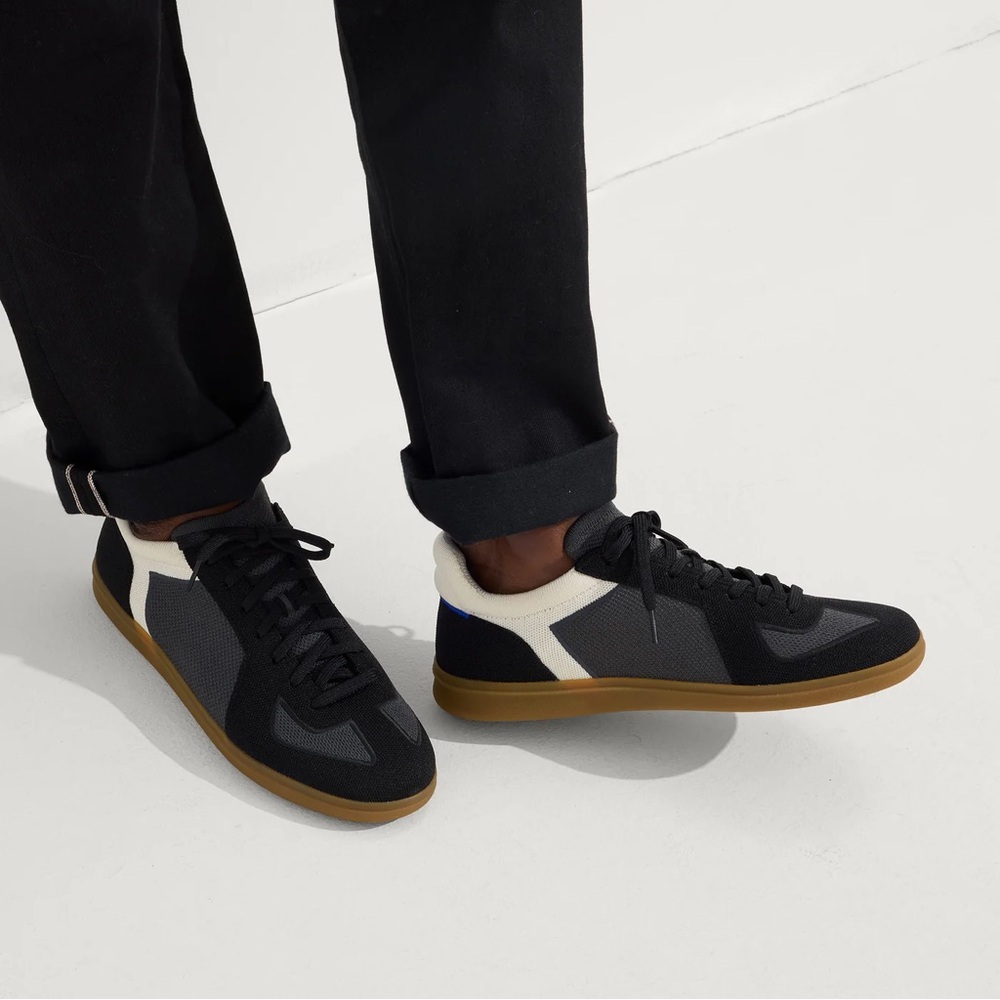Black and White Sneakers with Gum Sole